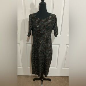 LuLaRoe M Black Multicolor Patterned Julia Dress